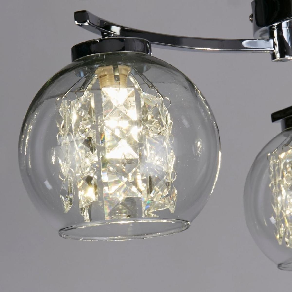 Plaza 3 Light Chrome & Glass Flush Ceiling Light – image 3