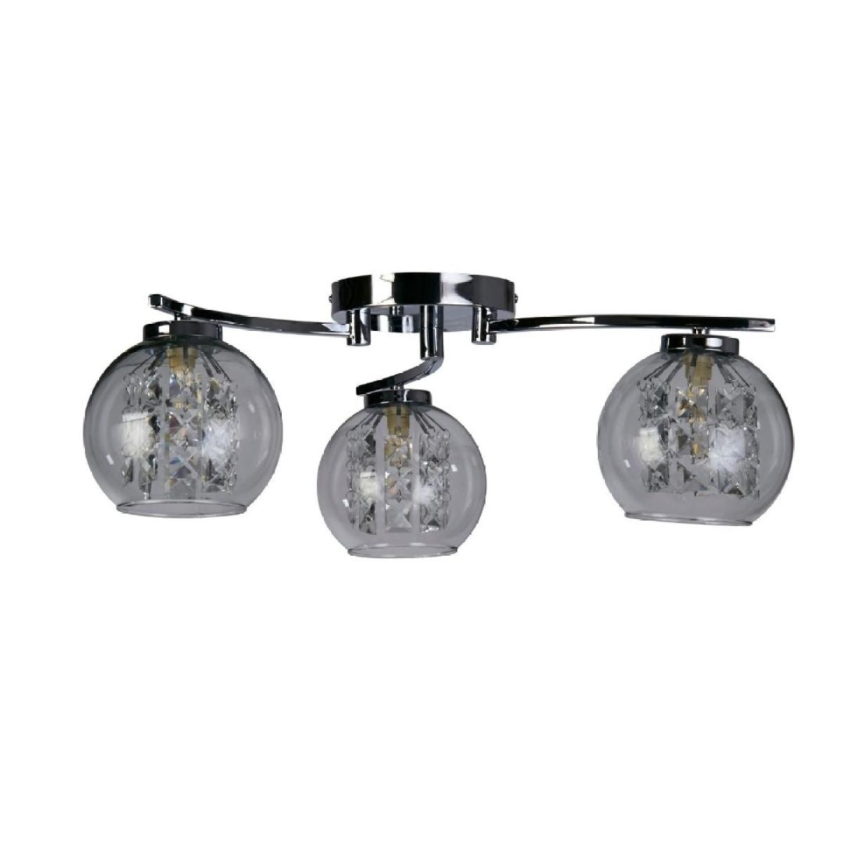 Plaza 3 Light Chrome & Glass Flush Ceiling Light – image 4