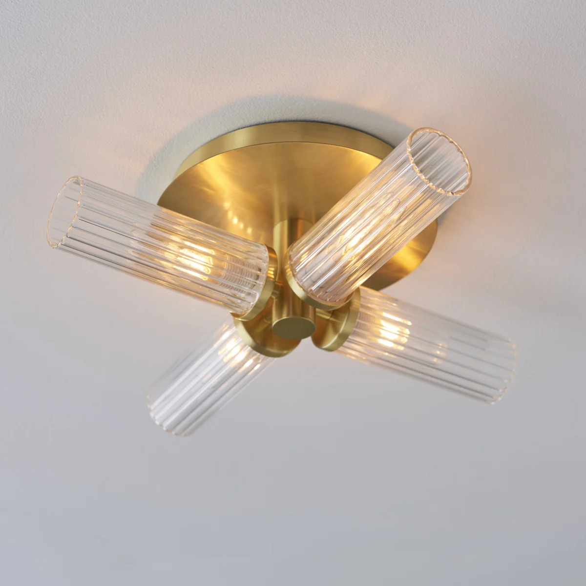 Talo 4 Light Semi Flush IP44 Satin Brass – image 1