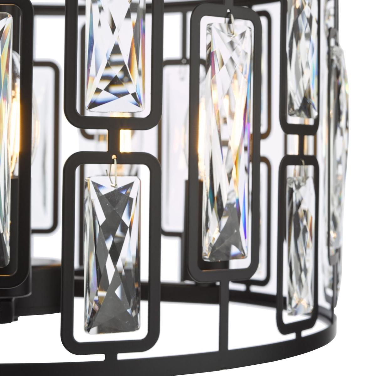 Zoelle 5 Light Black & Crystal Pendant Ceiling Light – image 7