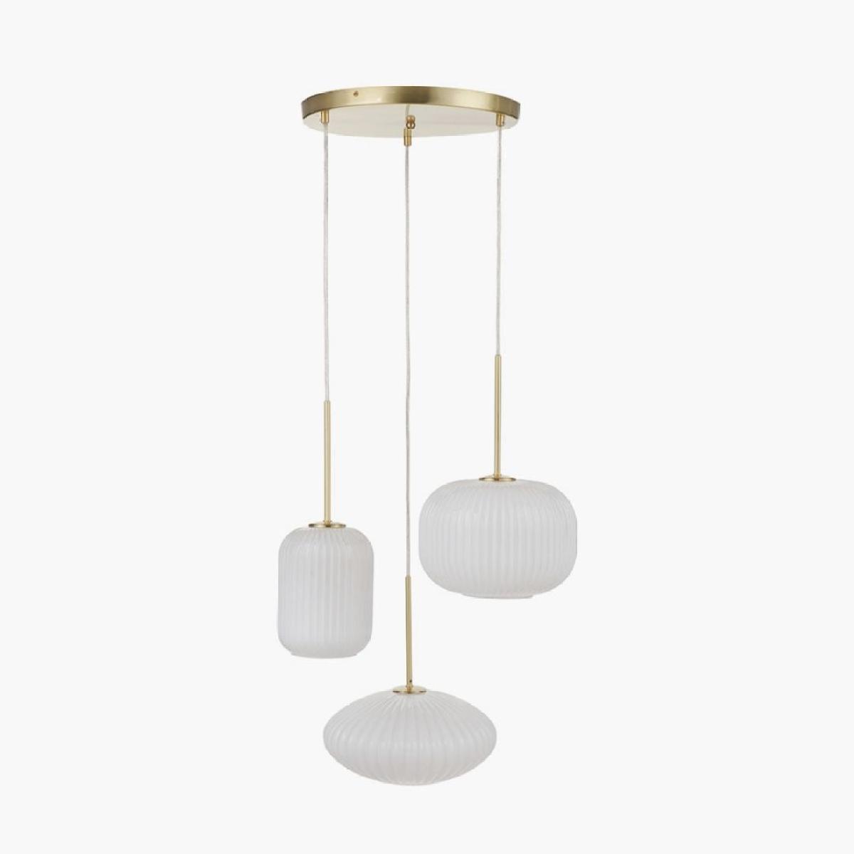 Alexa 3 Light White and Gold Pendant Ceiling Light – image 2