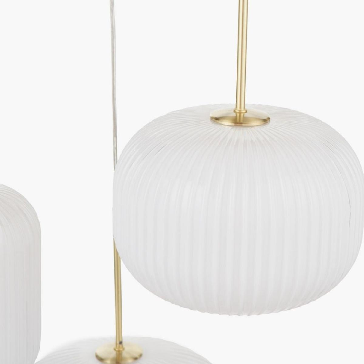 Alexa 3 Light White and Gold Pendant Ceiling Light – image 3