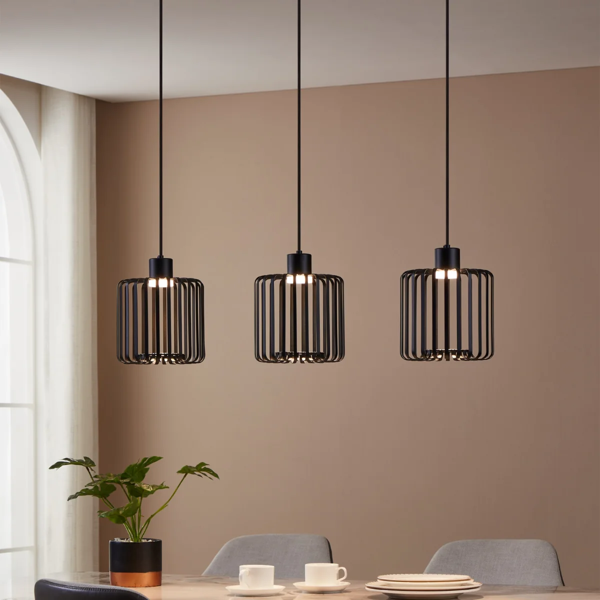 Ginestrone-z 3-Light Black LED Ceiling Pendant – image 1