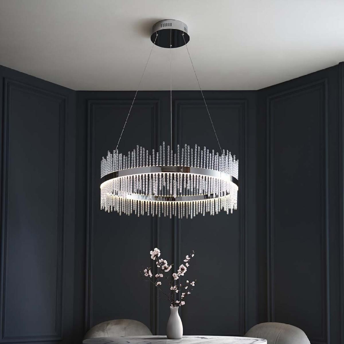 Virbrook Chrome Large LED Pendant Ceiling Light – image 1