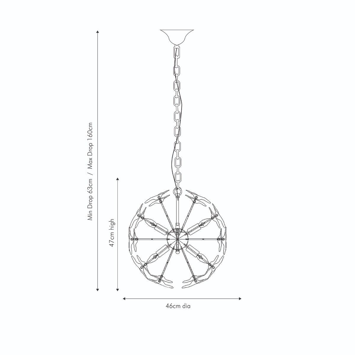 Tekapo 6 Light Gold Pendant Ceiling Light – image 3