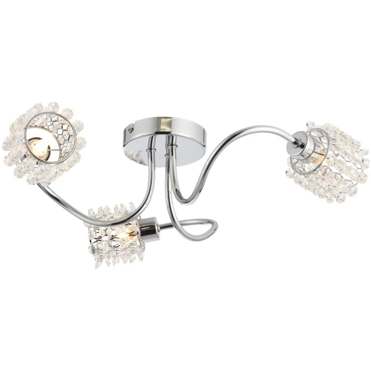 Katarina 3lt Flush Ceiling Light - Polished Chrome Plate And Clear Crystal Glass – image 2