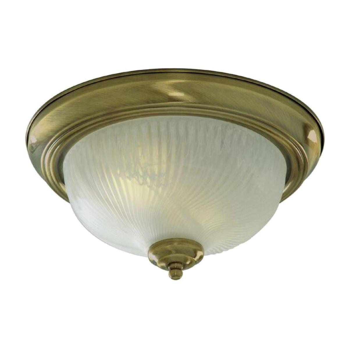 Two light Antique Brass Flush Ceiling Light - Antique Brass