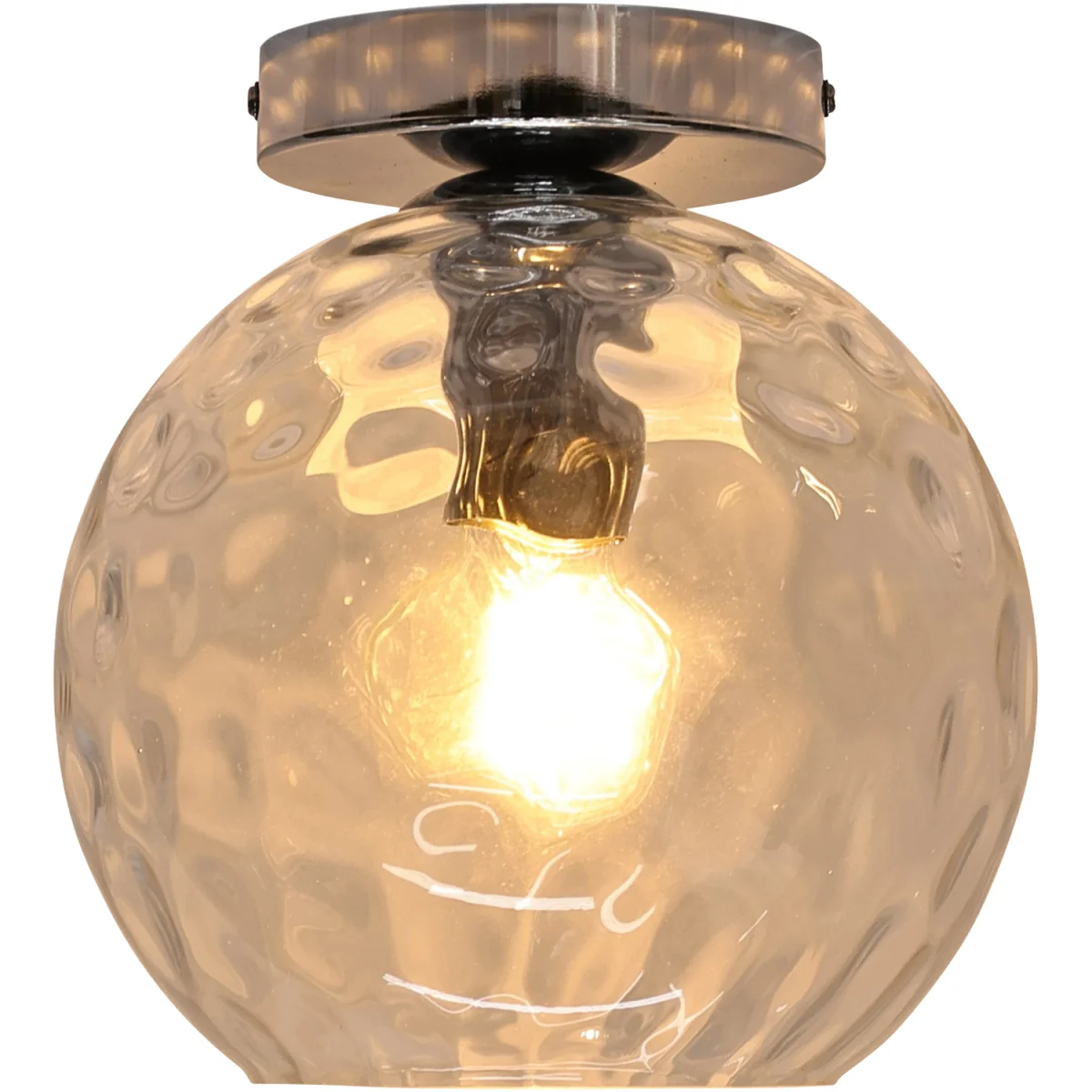 Set Of 2 Barnum Clear Dimple Glass Globe Chrome Ceiling Lights - Chrome & Clear – image 3