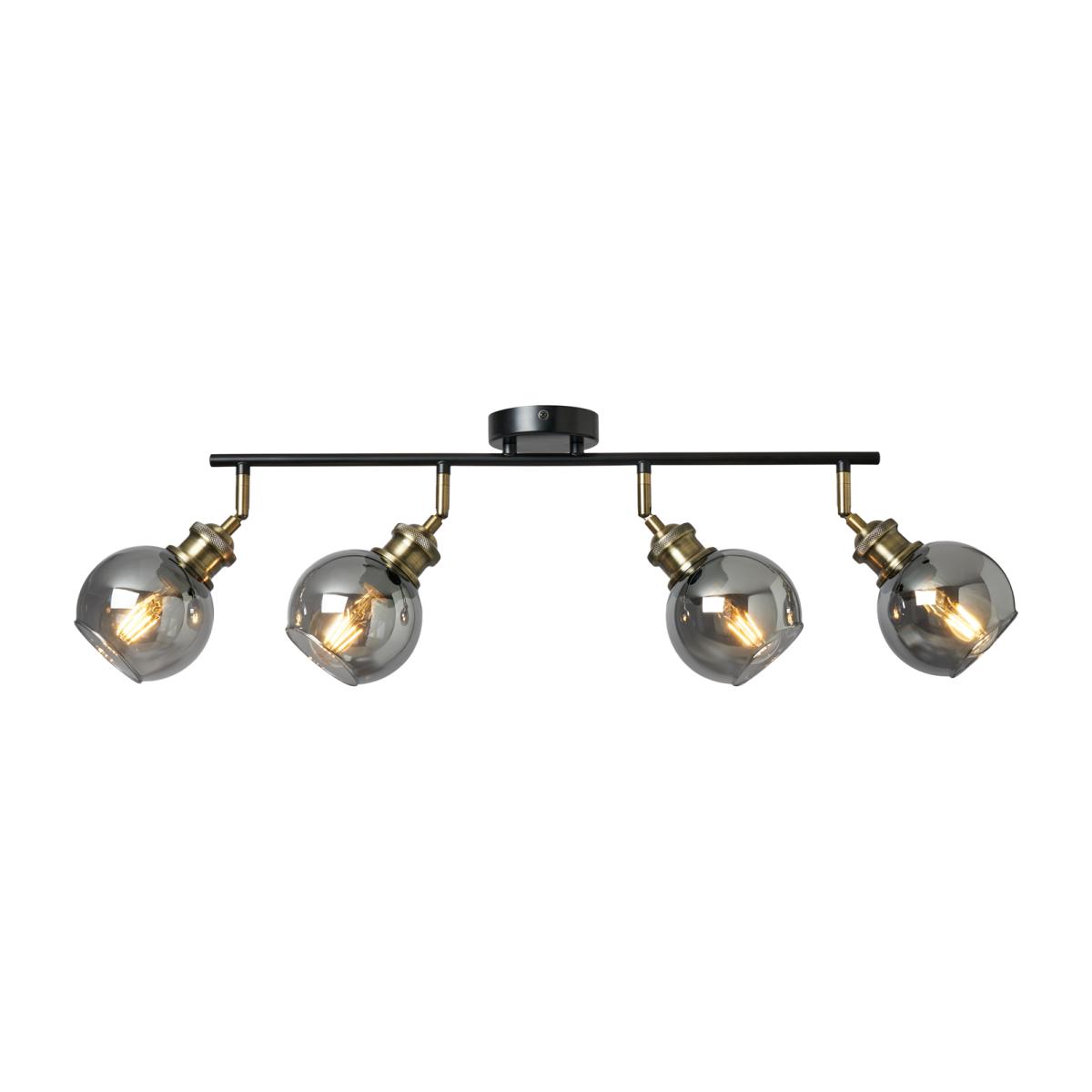 Joy 4 Light Spotlight Bar with Smoke Shades - Antique Brass