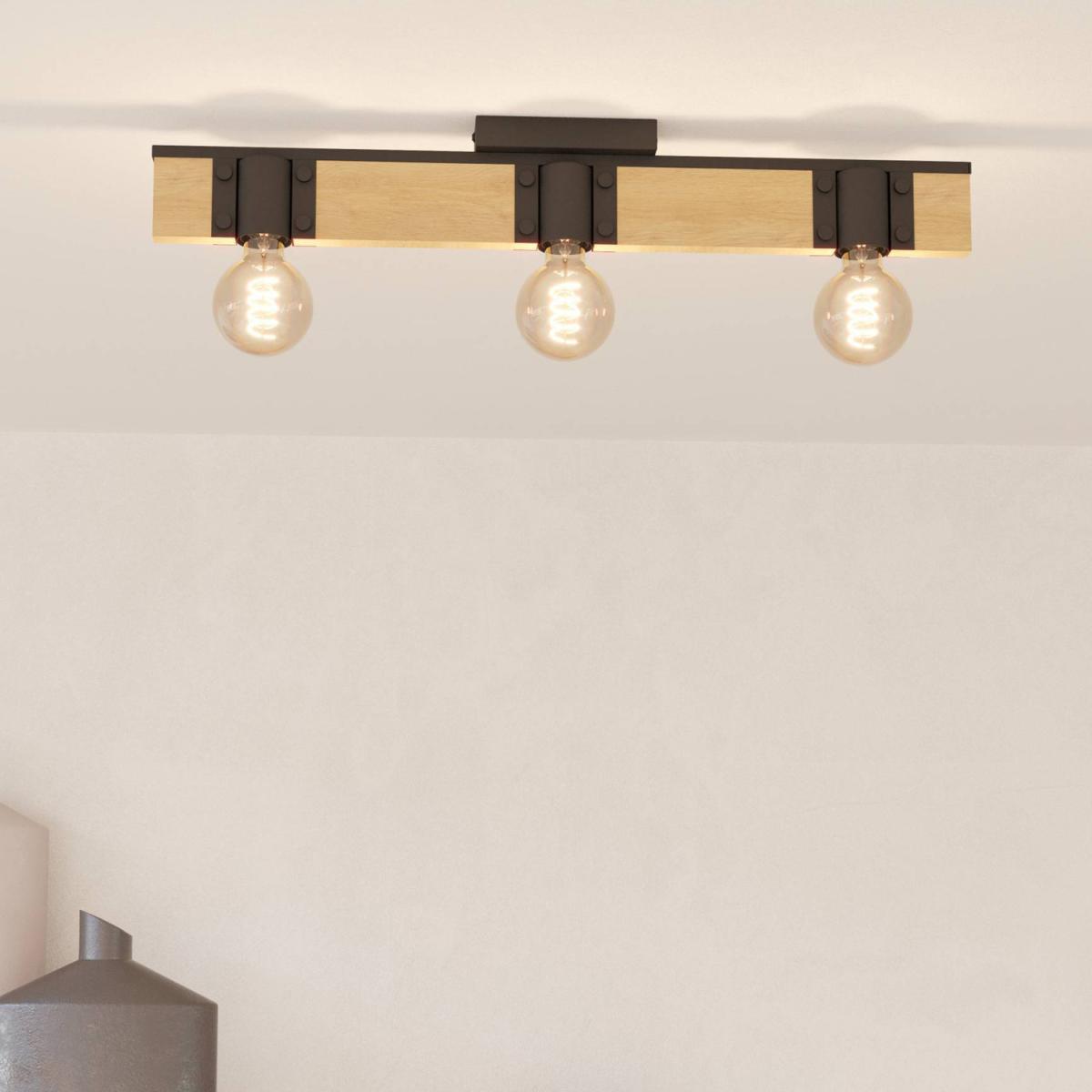 EGLO BAILRIGG SteelWood 3-Light Ceiling Light - Neutral – image 2