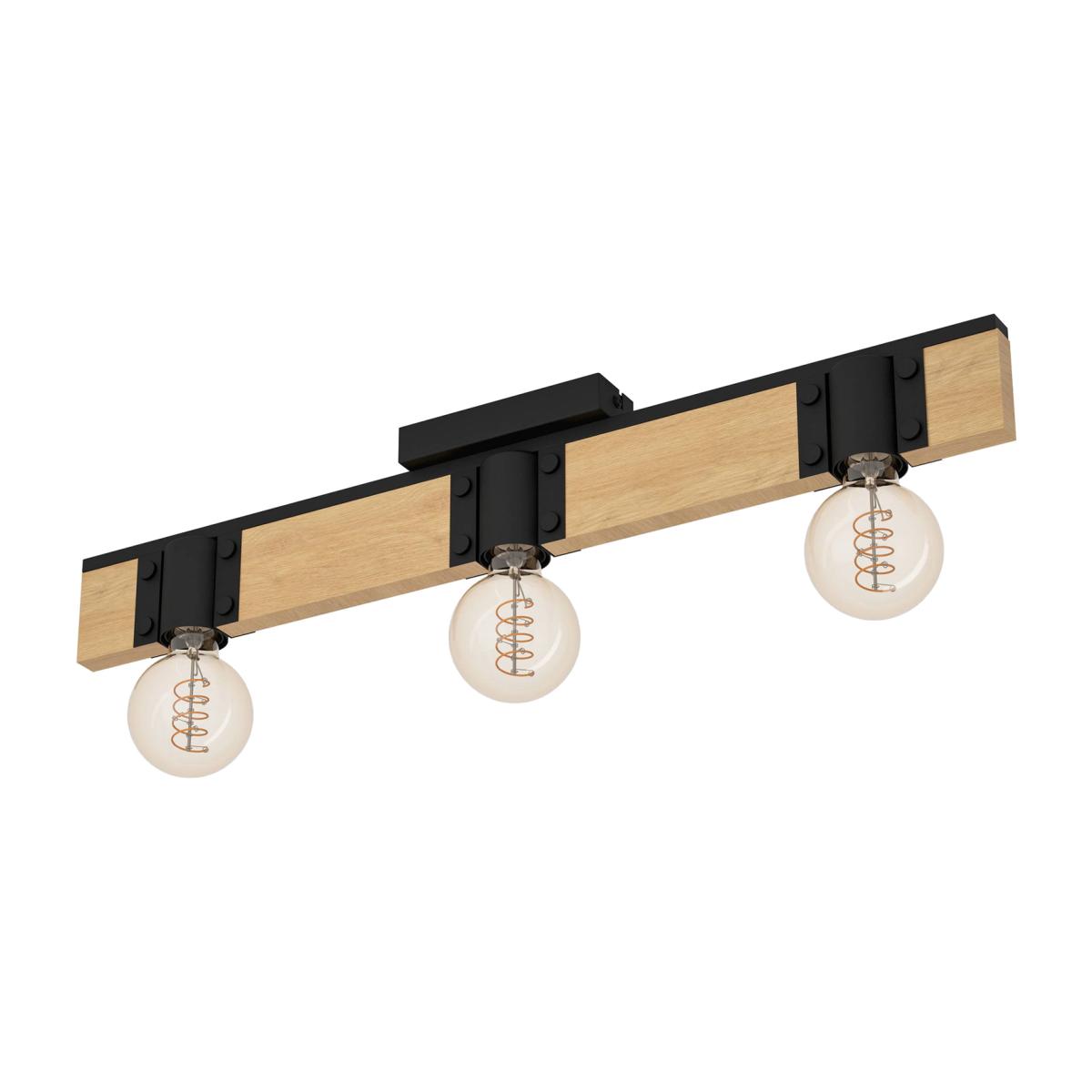 EGLO BAILRIGG SteelWood 3-Light Ceiling Light - Neutral – image 1