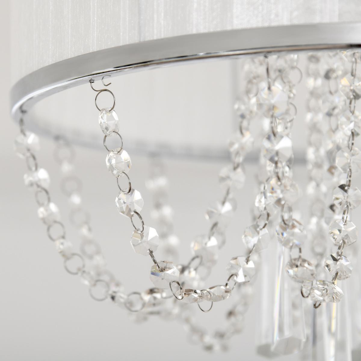 Metal Ceiling Light with Crystal Pendant – image 3