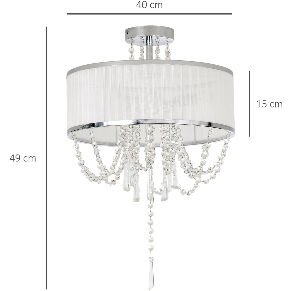 Metal Ceiling Light with Crystal Pendant – image 5