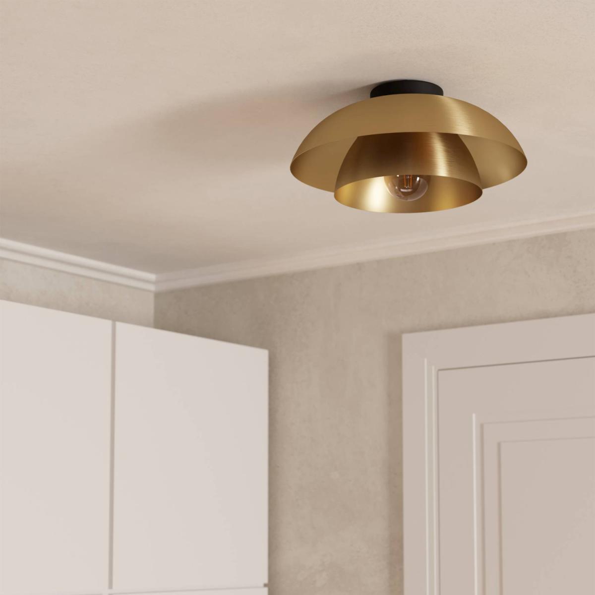 EGLO Cenciara Two-Tier BrassGold Flush Ceiling Light - Black – image 2
