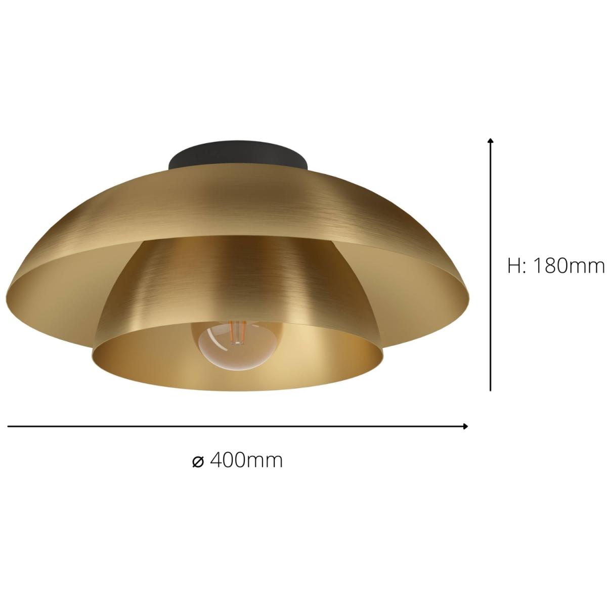 EGLO Cenciara Two-Tier BrassGold Flush Ceiling Light - Black – image 3