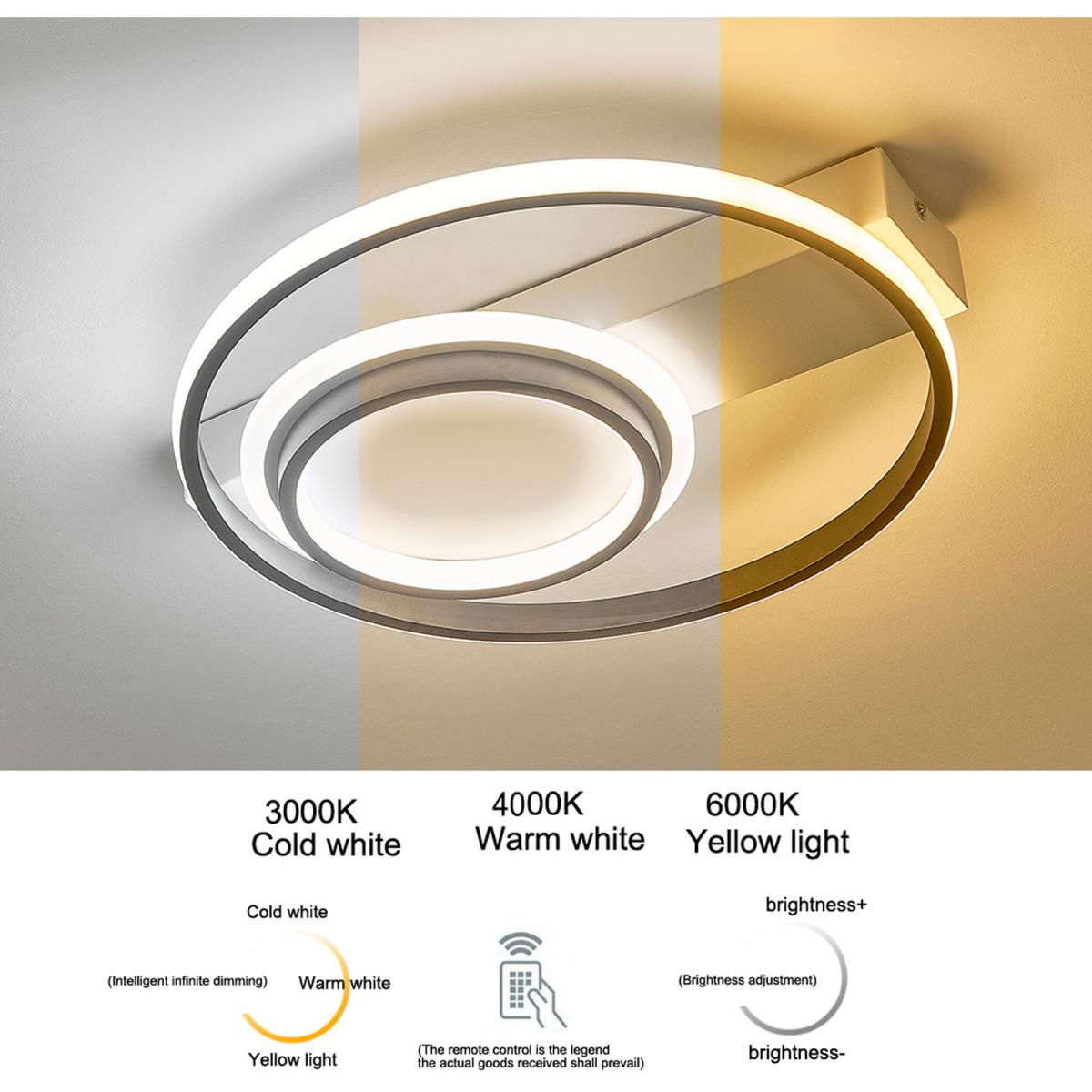 Round LED Semi Flush Light (Black frame) - Black / Cool White – image 12