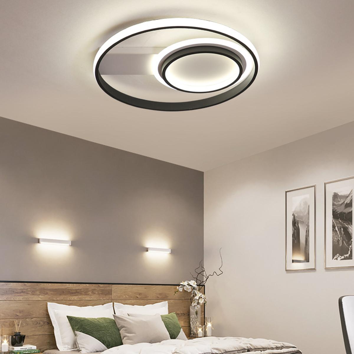 Round LED Semi Flush Light (Black frame) - Black / Cool White – image 14