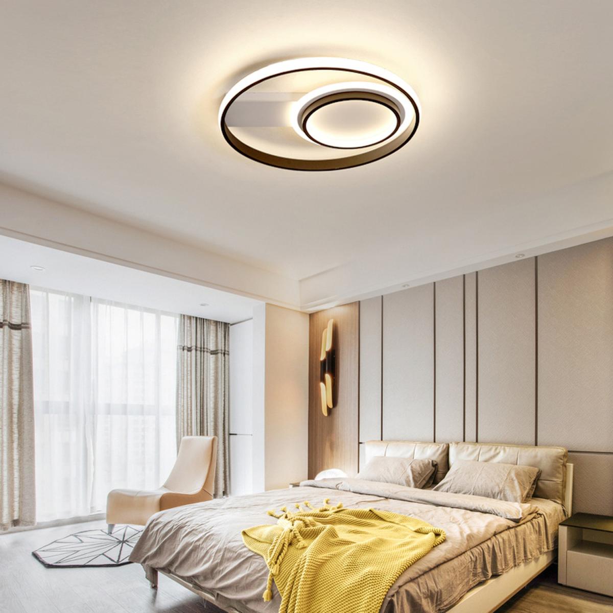 Round LED Semi Flush Light (Black frame) - Black / Cool White – image 6