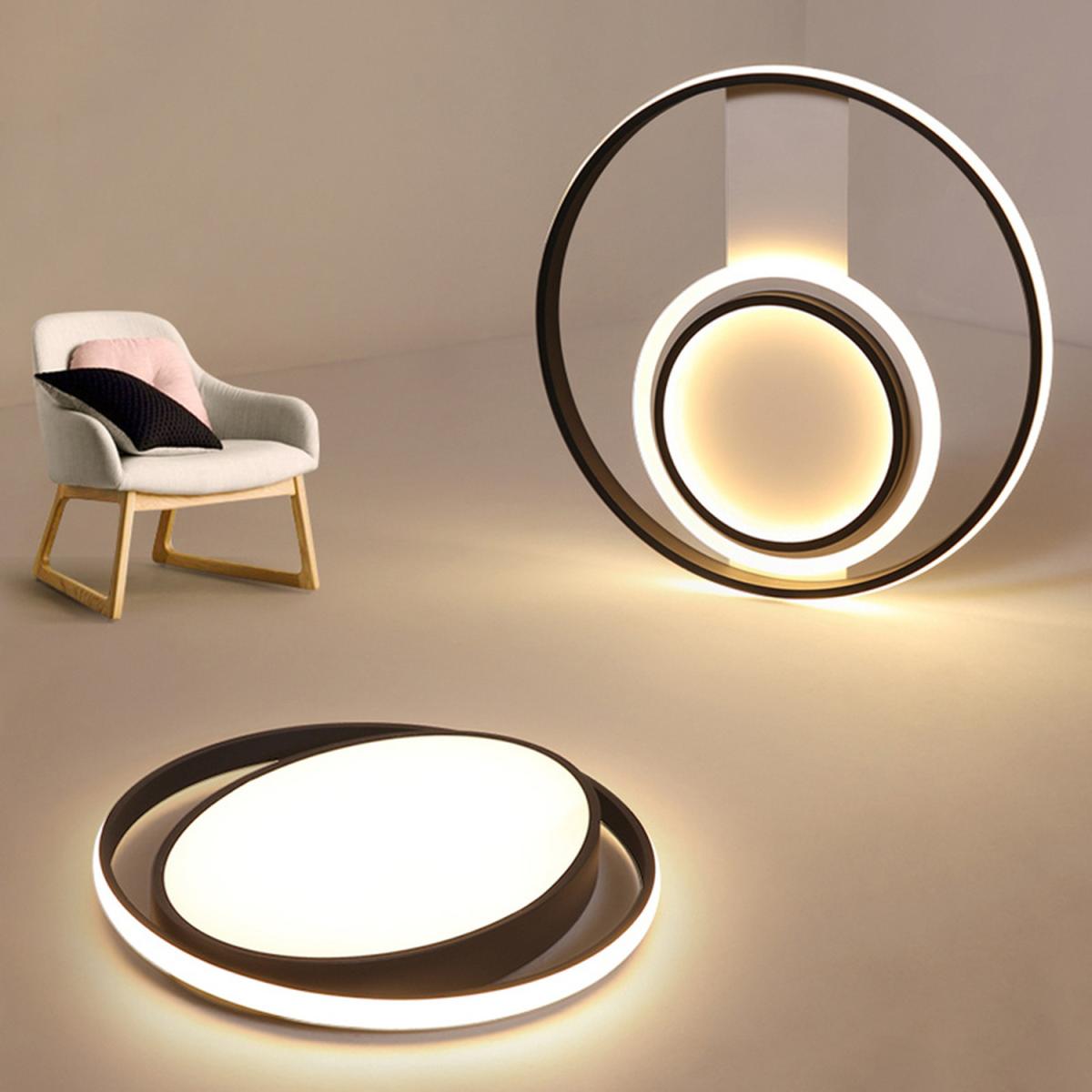 Round LED Semi Flush Light (Black frame) - Black / Cool White – image 9