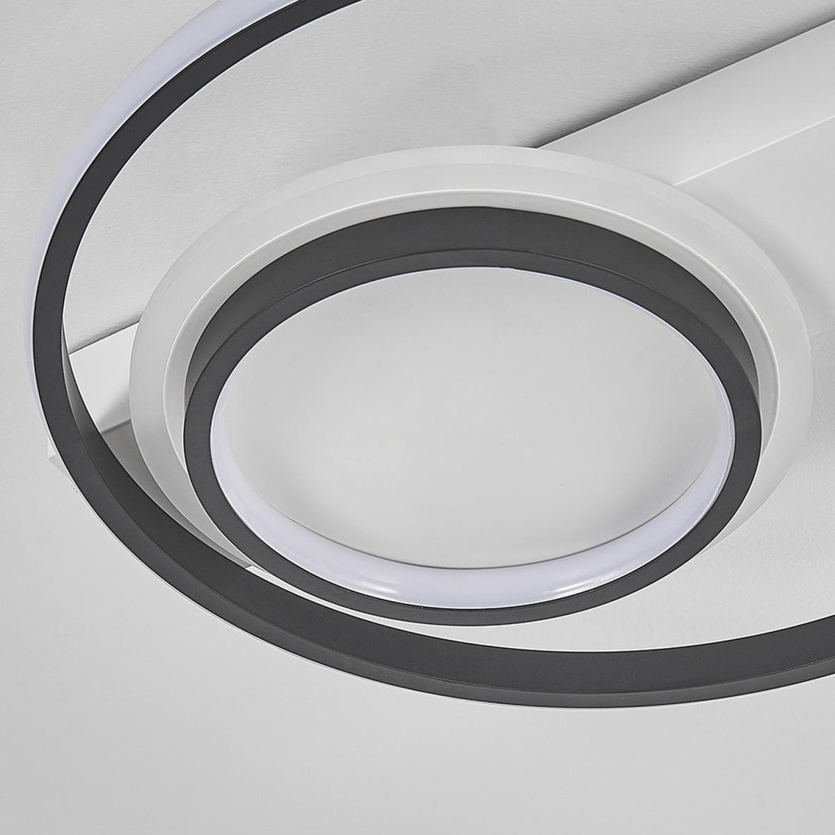 Round LED Semi Flush Light (Black frame) - Black / Cool White – image 10