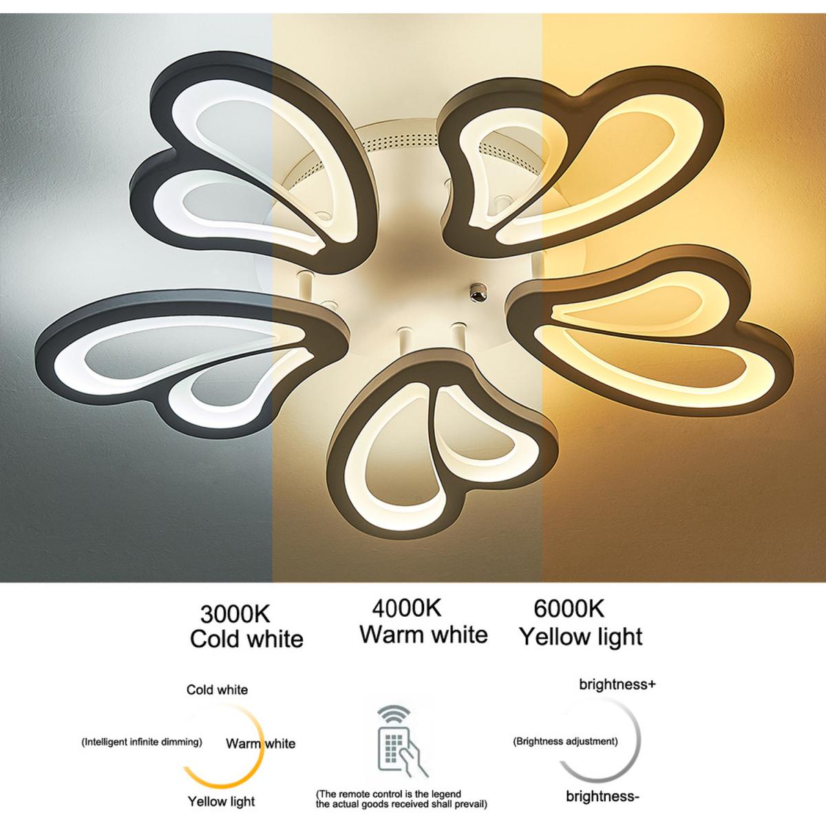 5 Lights Flower Shape LED Ceiling Light  - White  / Cool White – image 6