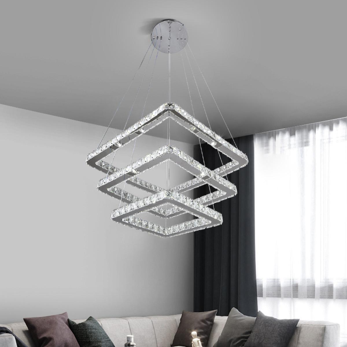 Squared Crystal LED Pendant Light - Cool White – image 2