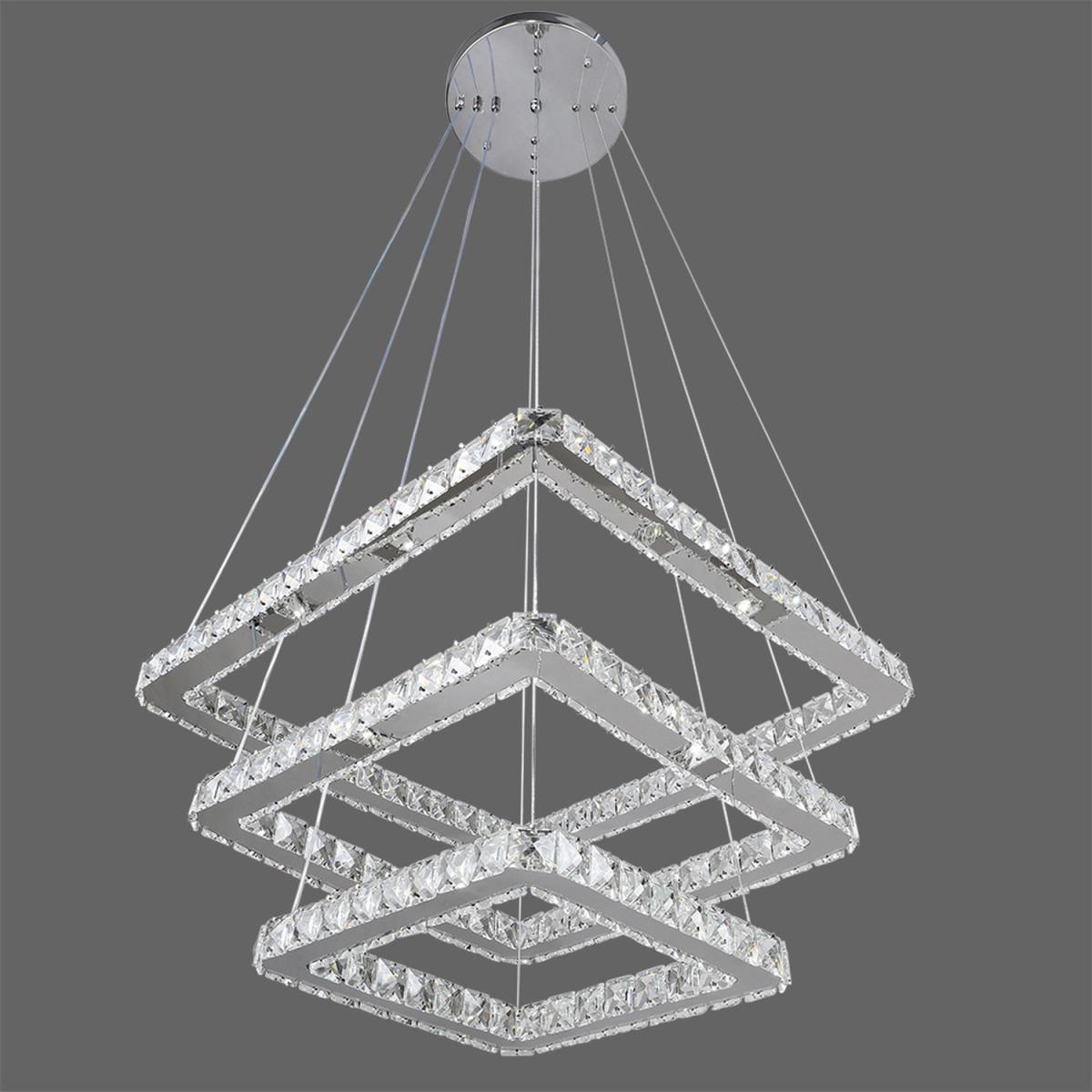 Squared Crystal LED Pendant Light - Cool White – image 5