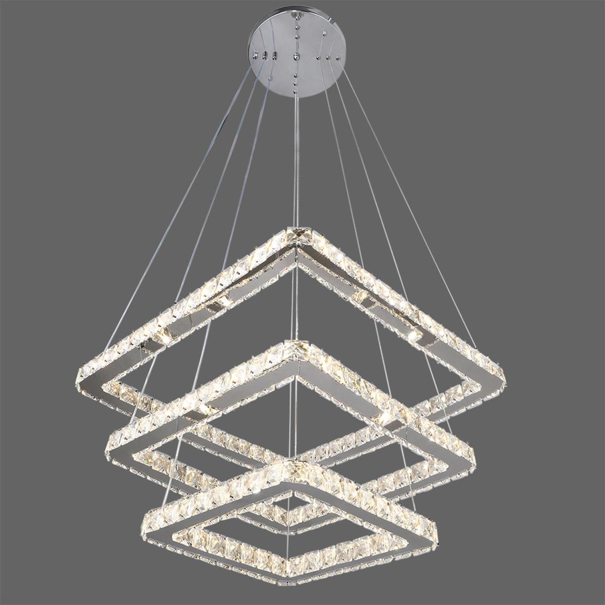 Squared Crystal LED Pendant Light - Cool White – image 6
