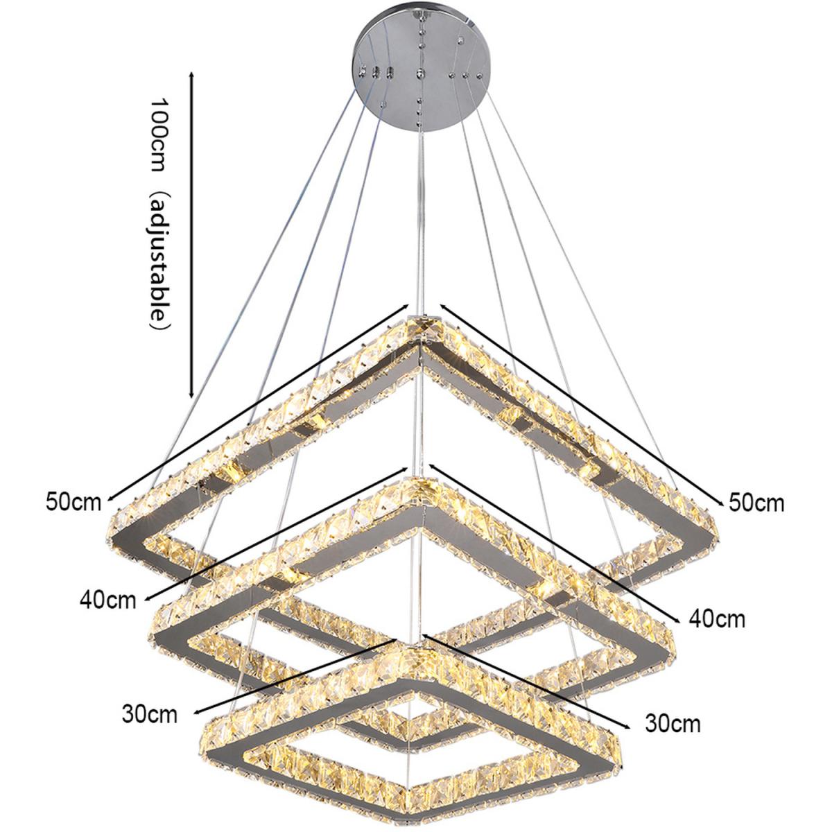Squared Crystal LED Pendant Light - Cool White – image 7