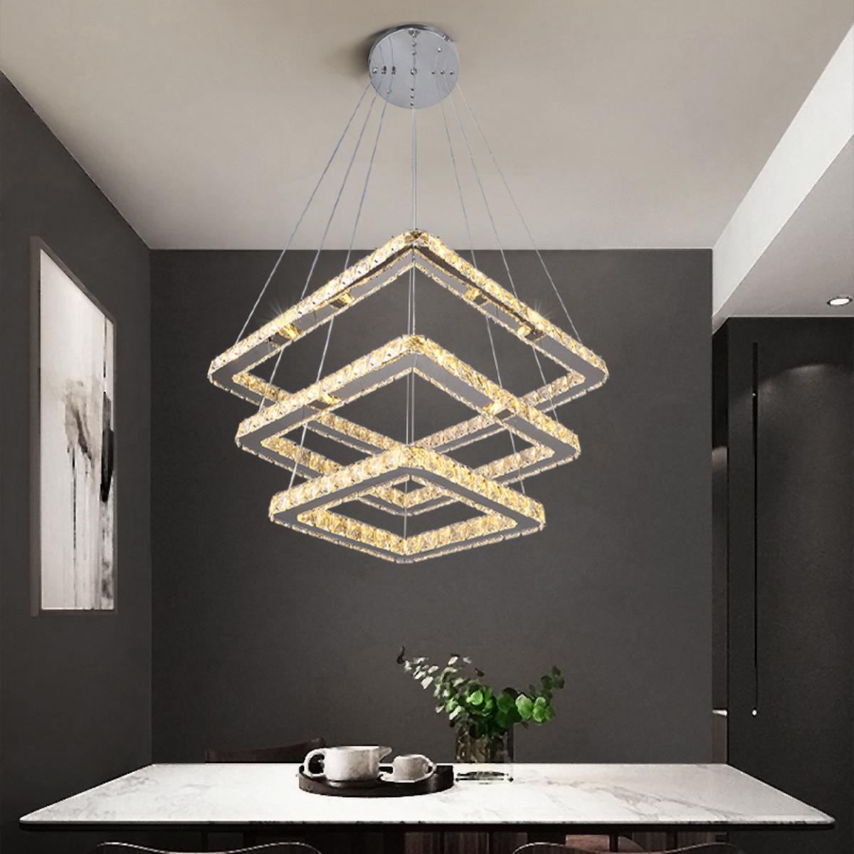 Squared Crystal LED Pendant Light - Cool White – image 8