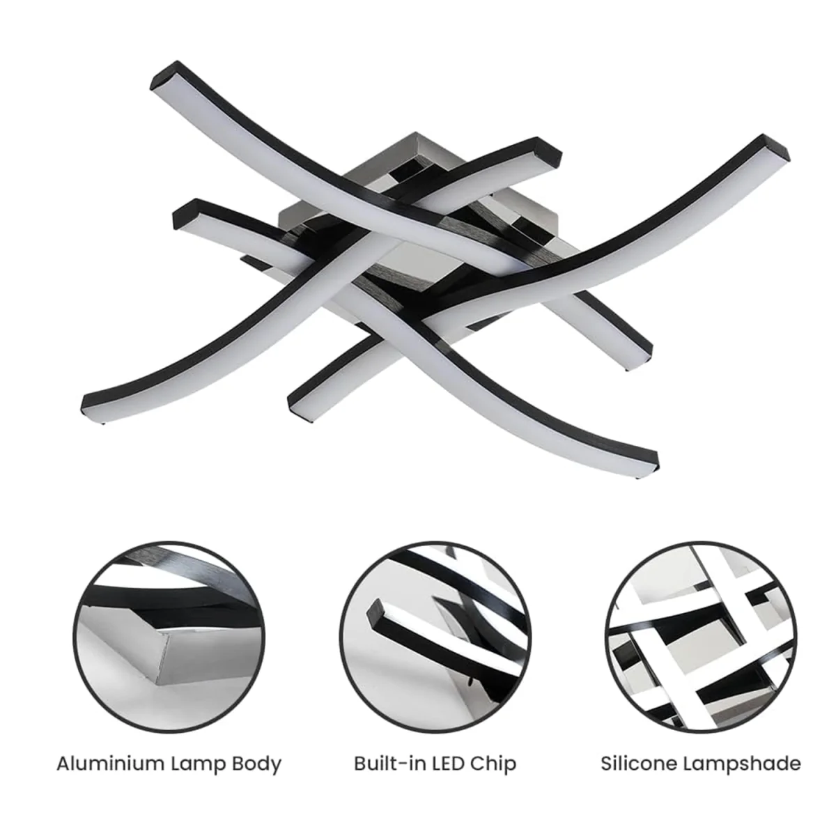 GOECO 45cm 24W 6500K LED Ceiling Light - Black – image 4