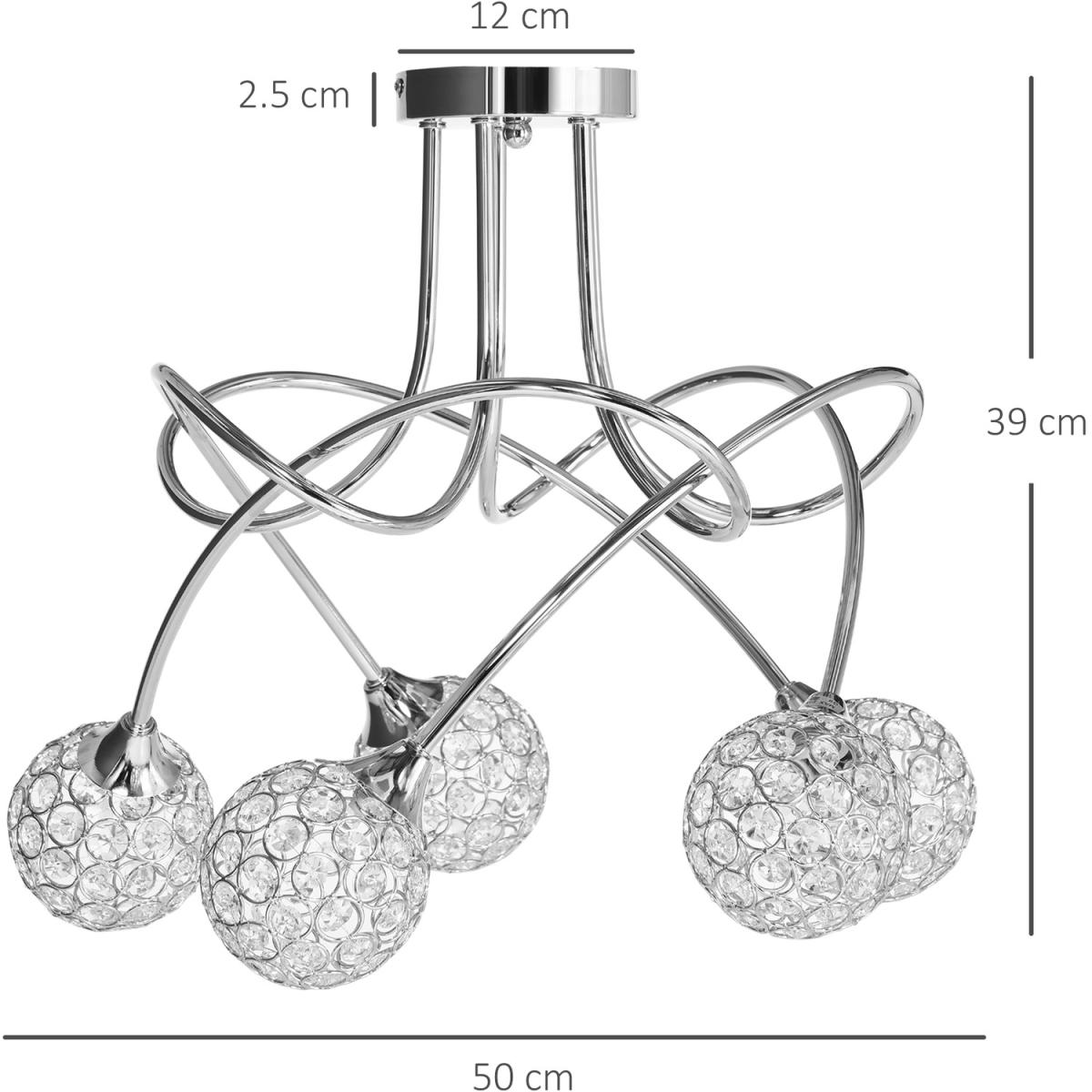 Modern Ball Chandelier Ceiling Light for Living Room - Silver – image 2