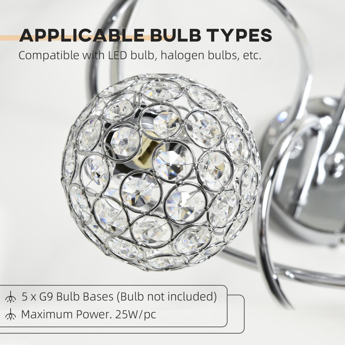 Modern Ball Chandelier Ceiling Light for Living Room - Silver – image 6