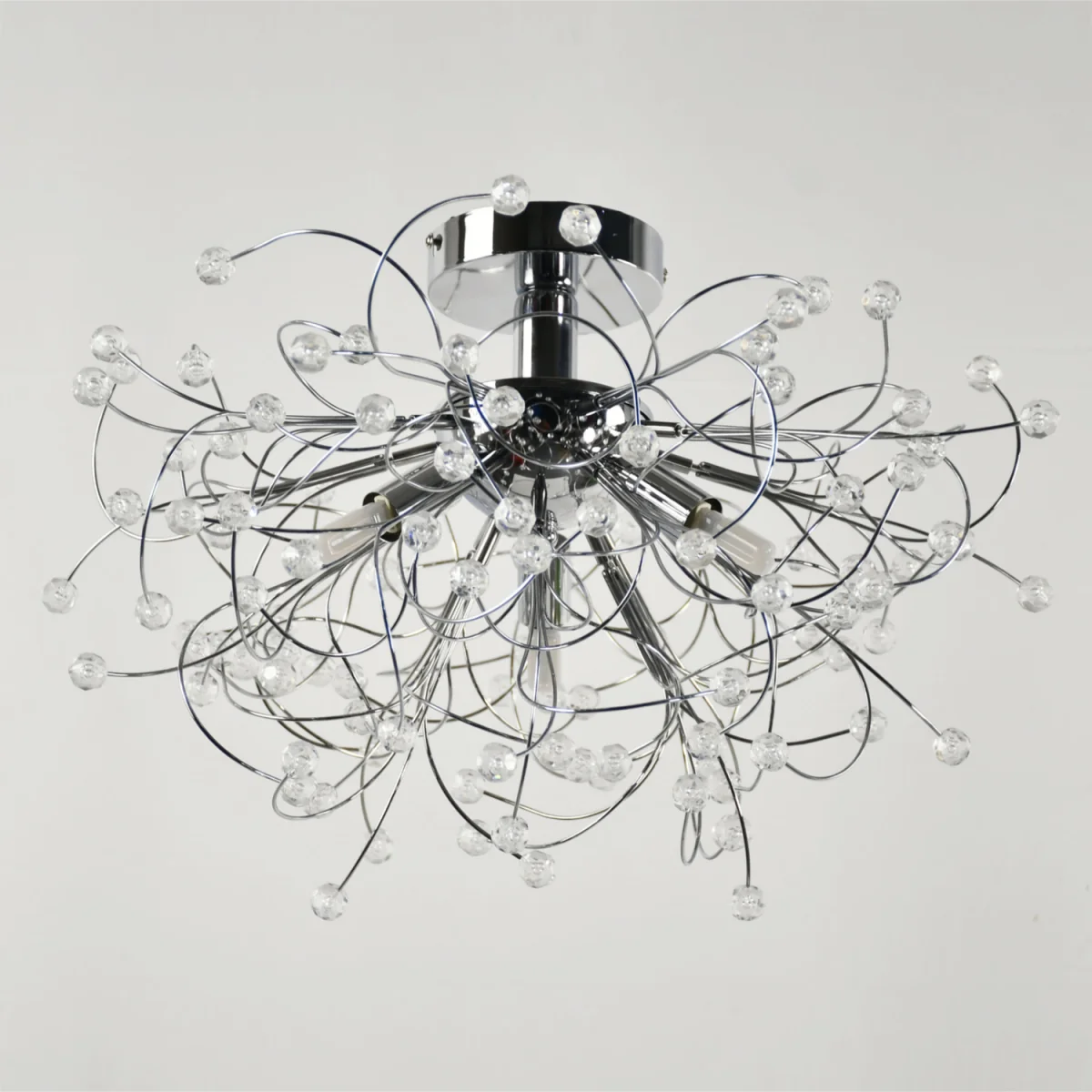 Burst Flush Ceiling Light - Polished Chrome Plate And Clear Beaded Acrylic – image 2