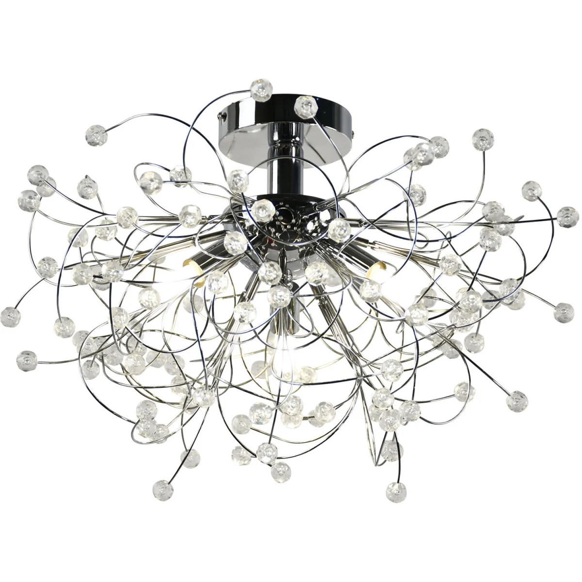 Burst Flush Ceiling Light - Polished Chrome Plate And Clear Beaded Acrylic – image 3