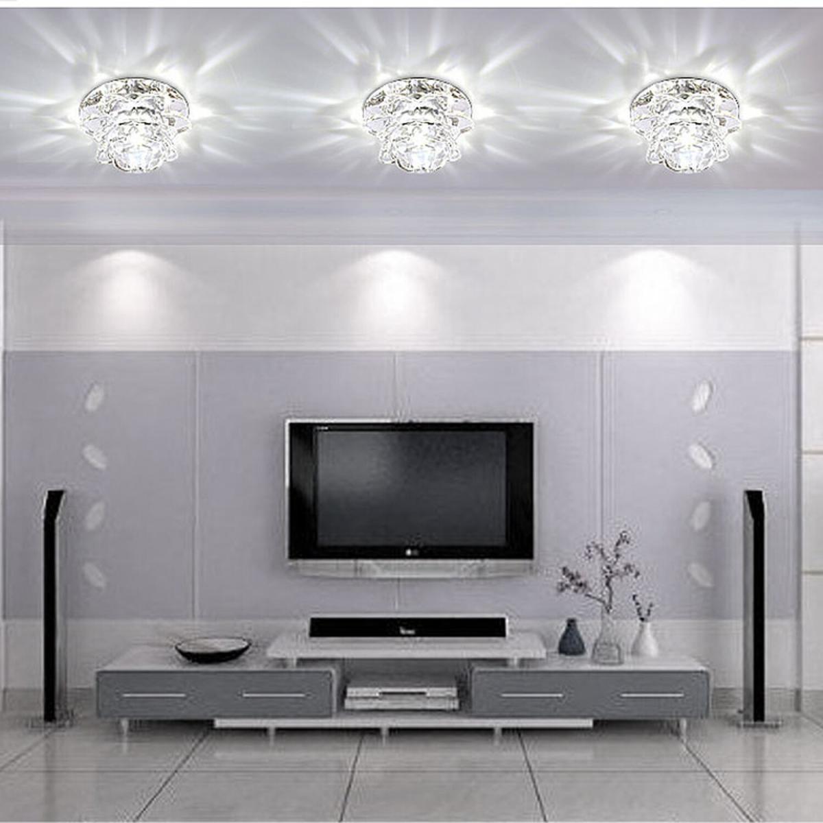 Rose Modern Crystal LED Ceiling Light - White / 5W / Chrome Crystal Steel – image 2