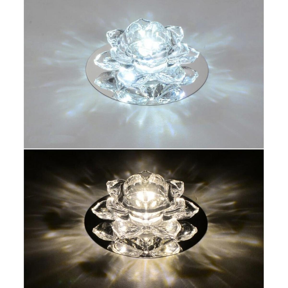 Rose Modern Crystal LED Ceiling Light - White / 5W / Chrome Crystal Steel – image 4