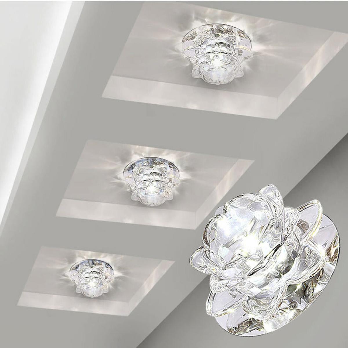 Rose Modern Crystal LED Ceiling Light - White / 5W / Chrome Crystal Steel – image 5