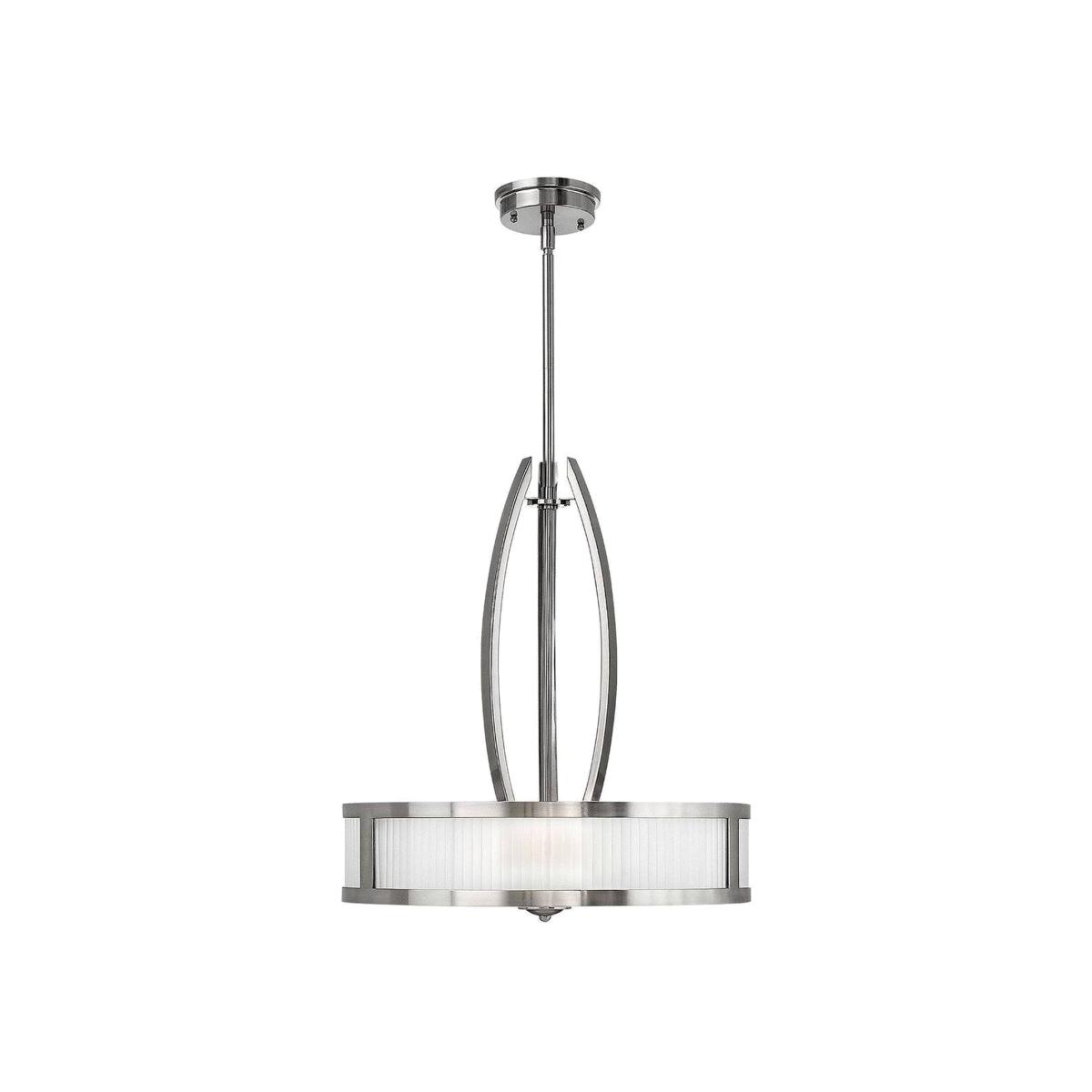 Meridian 3 Light Ceiling Pendant Brushed Nickel, E27 - Brushed Nickel