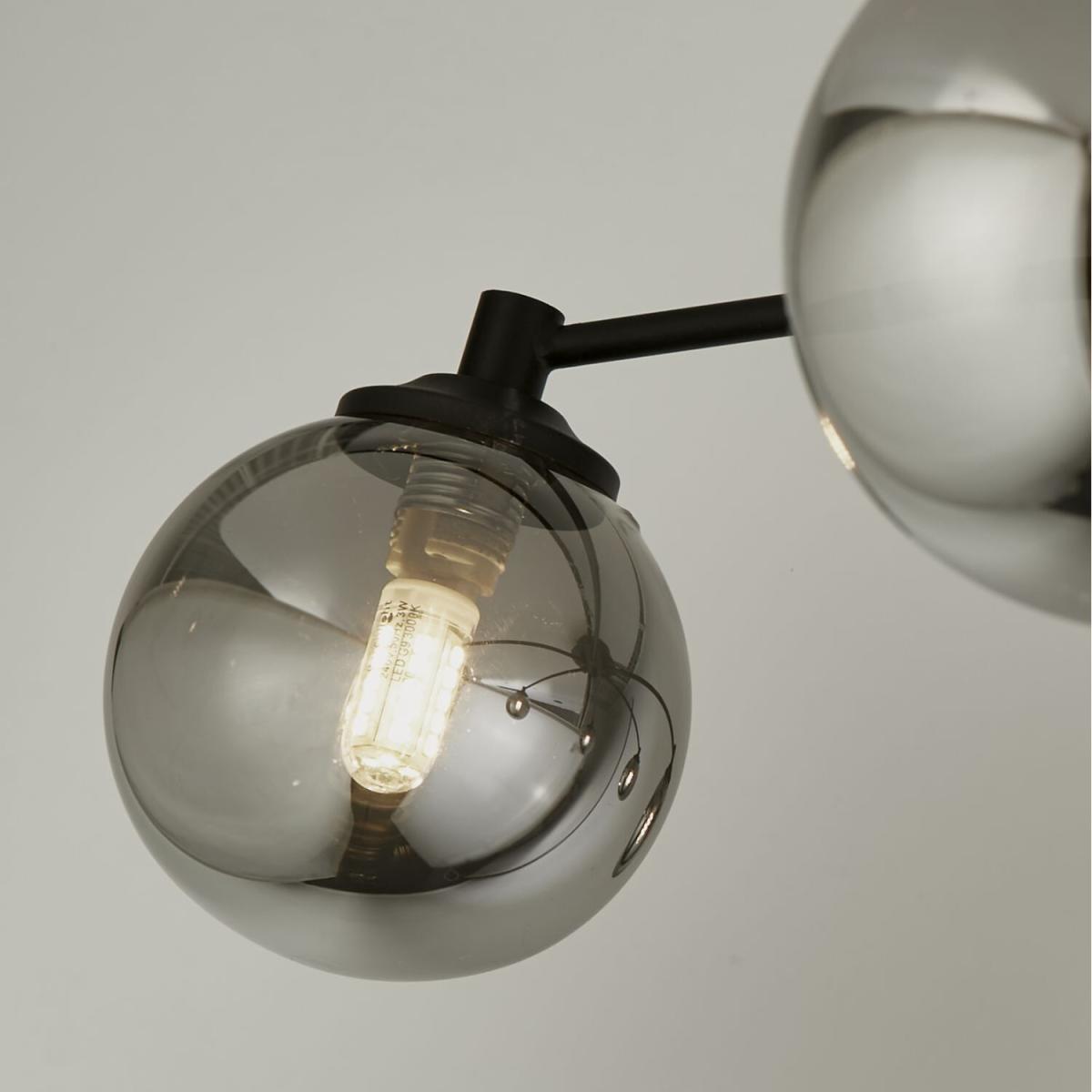 Smoke and Black 6 Light Ceiling Fitting - Black – image 3