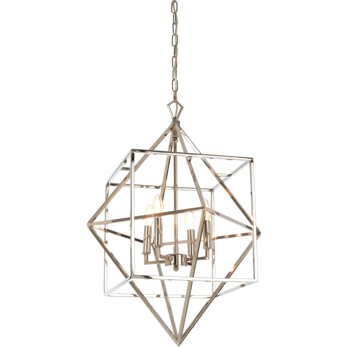 Kamara Nickel Finish Geometric Pendant Light - Silver – image 2