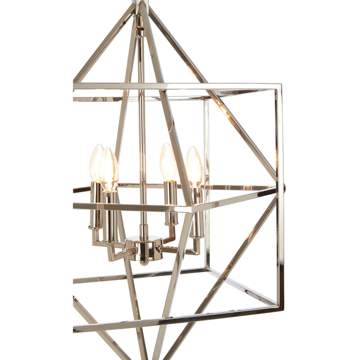 Kamara Nickel Finish Geometric Pendant Light - Silver – image 3