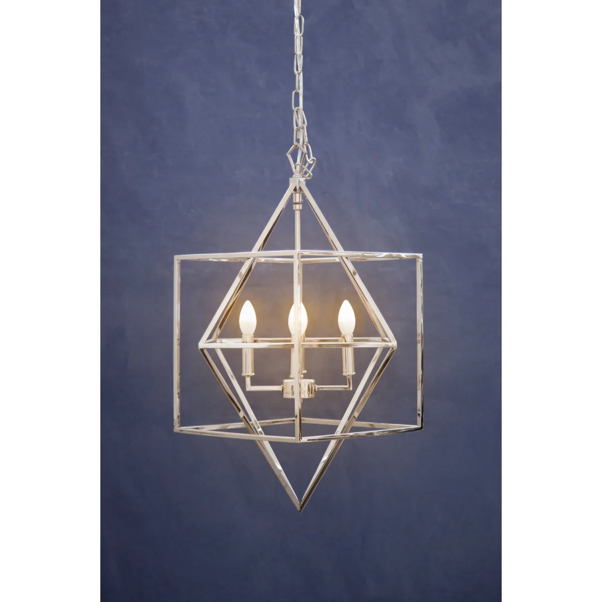 Kamara Nickel Finish Geometric Pendant Light - Silver – image 4