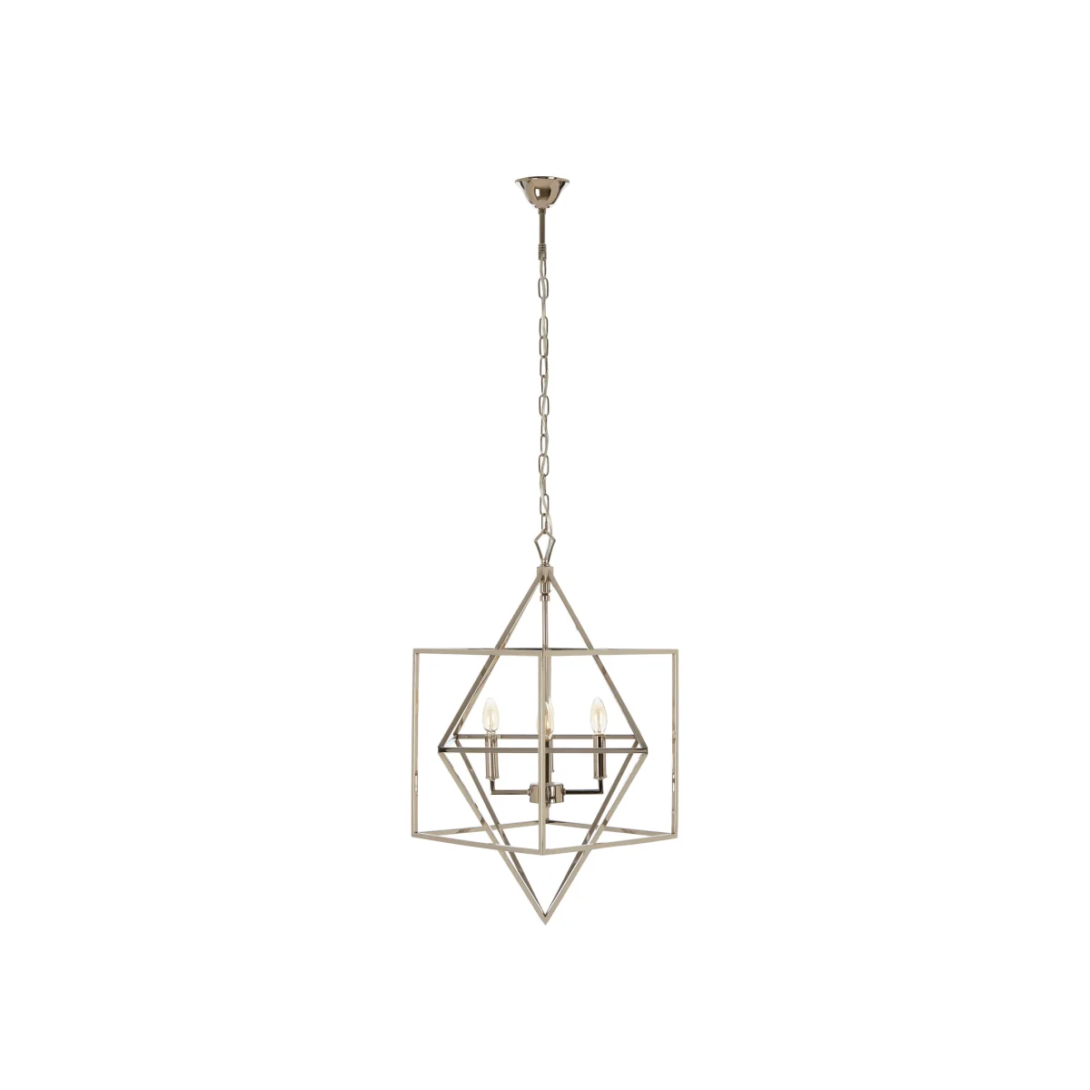 Kamara Nickel Finish Geometric Pendant Light - Silver – image 1