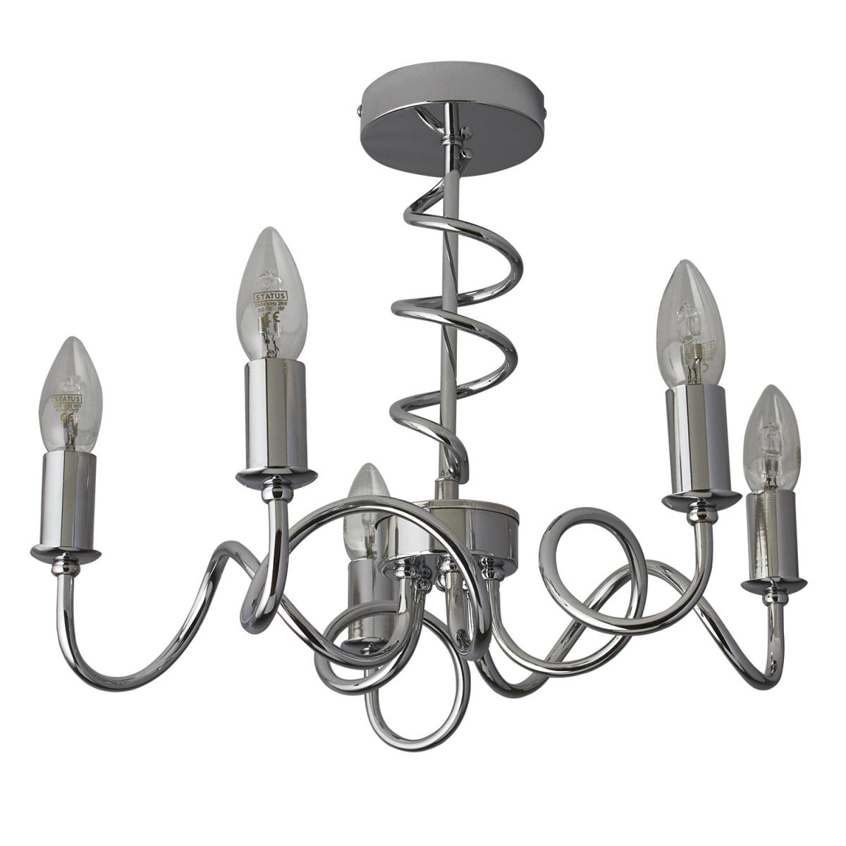 Chrome 5 Light Spiral Flush Fitting – image 2