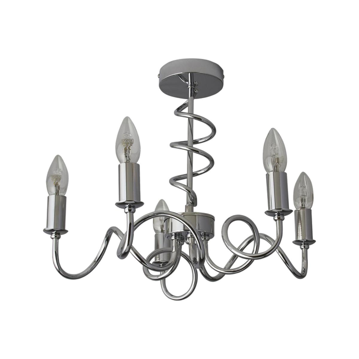 Chrome 5 Light Spiral Flush Fitting – image 1