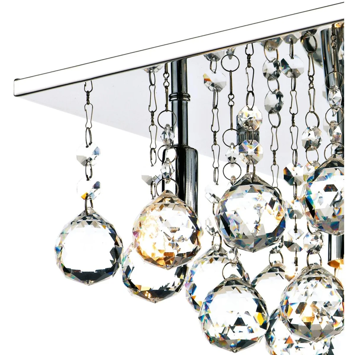 Abacus 4 Light Flush Crystal and Polished Chrome - white – image 2