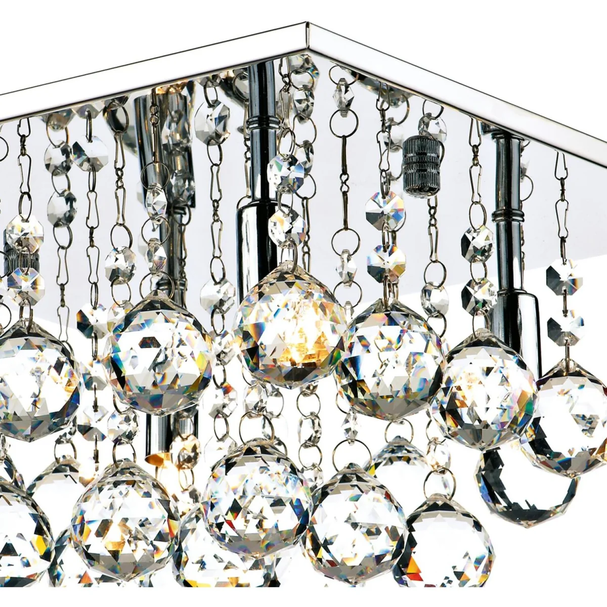 Abacus 4 Light Flush Crystal and Polished Chrome - white – image 3