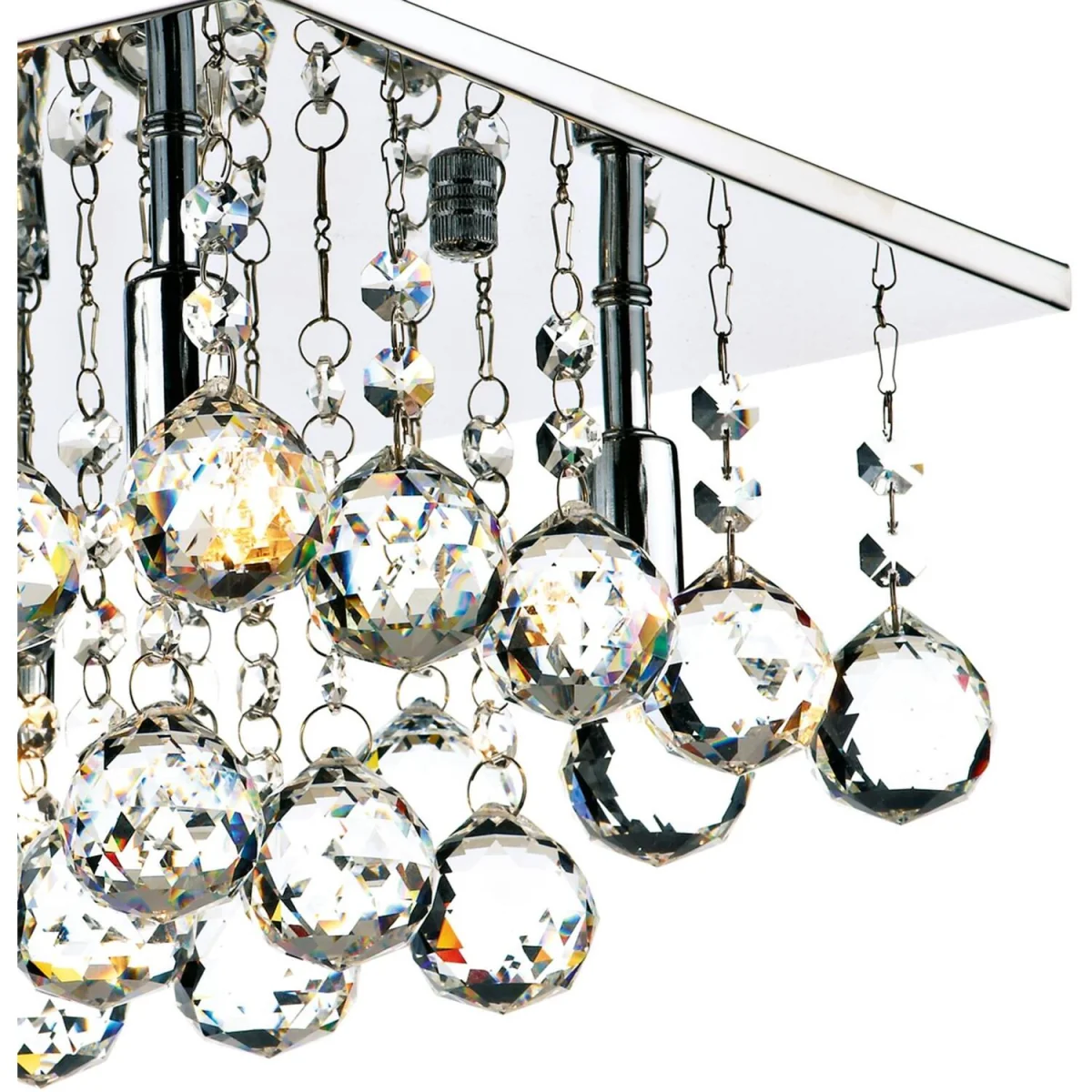 Abacus 4 Light Flush Crystal and Polished Chrome - white – image 4