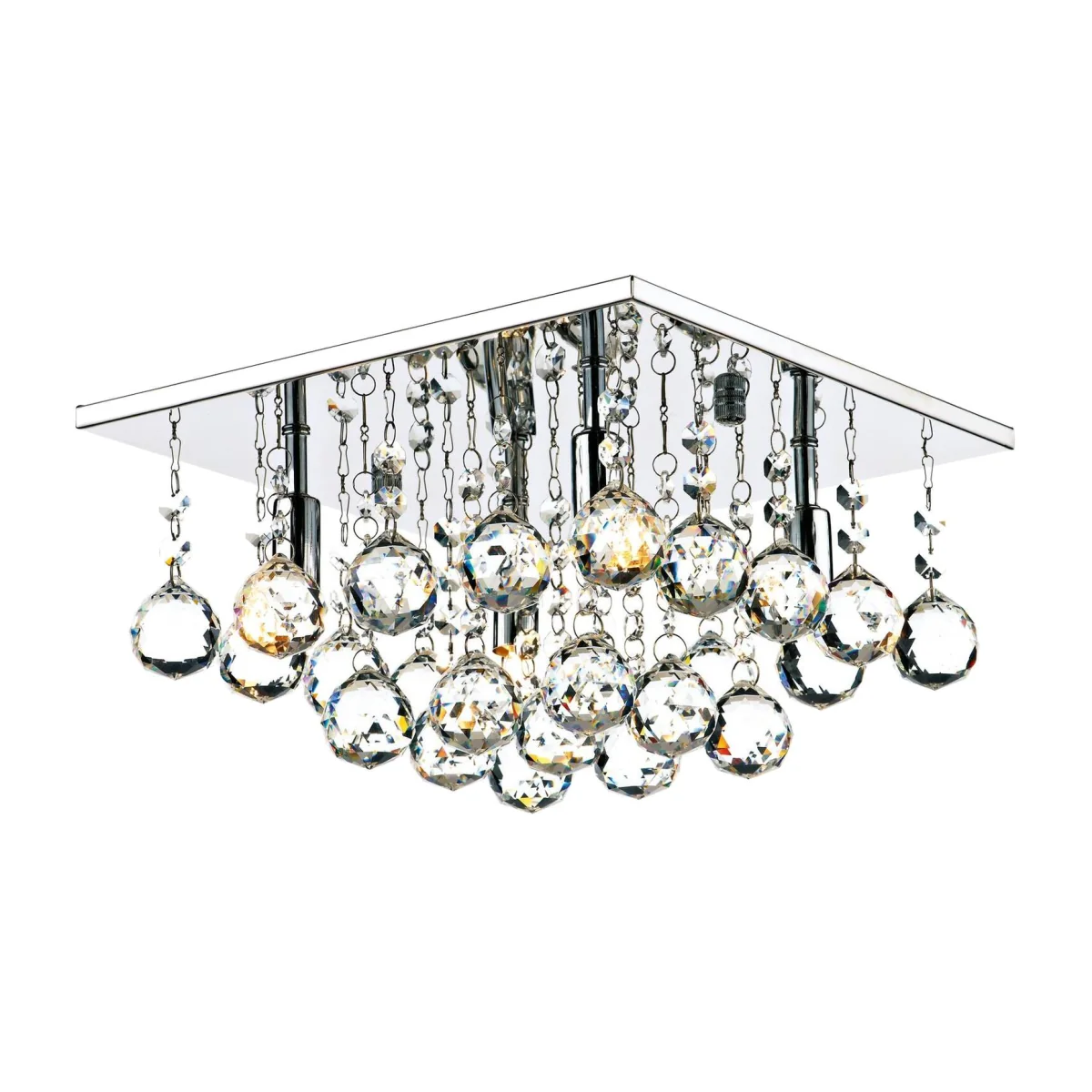 Abacus 4 Light Flush Crystal and Polished Chrome - white – image 1